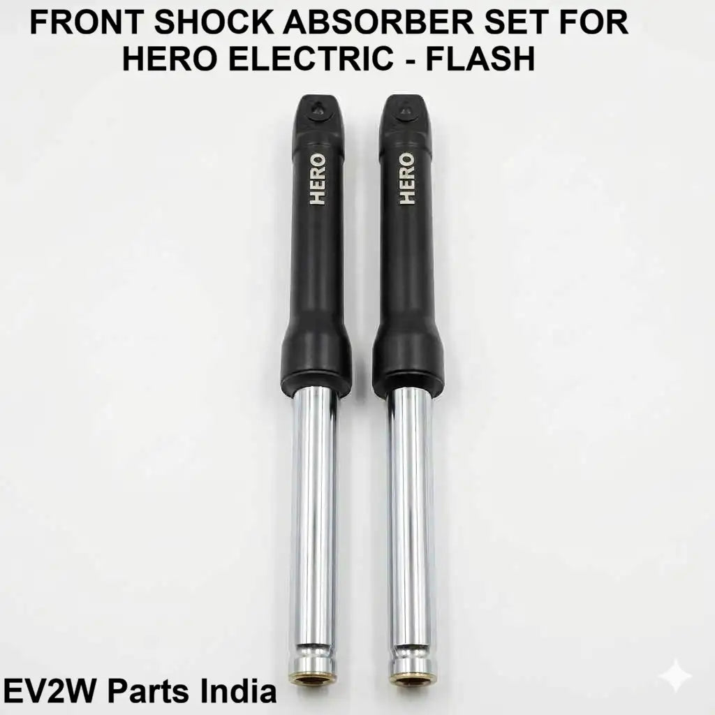 Black telescopic front shock absorber set for Hero Electric Flash scooter - Safe-Stop Series