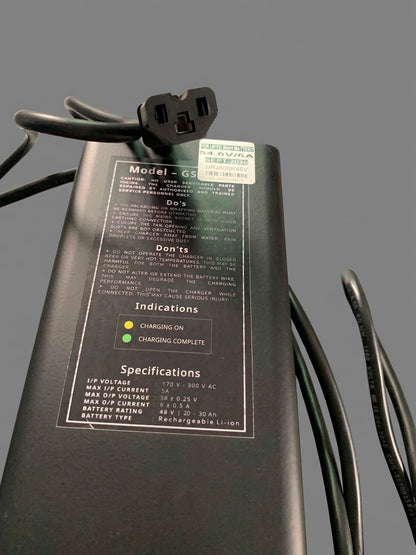 54.6V 6A Battery Charger for 48V LFP Battery for Electric Scooter | IEC 3 Pin Connector