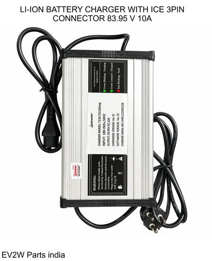 IPower 83.95V 10A Li-ion Battery Charger for 72V LFP EV Scooter – IEC 3 Pin Female Connector