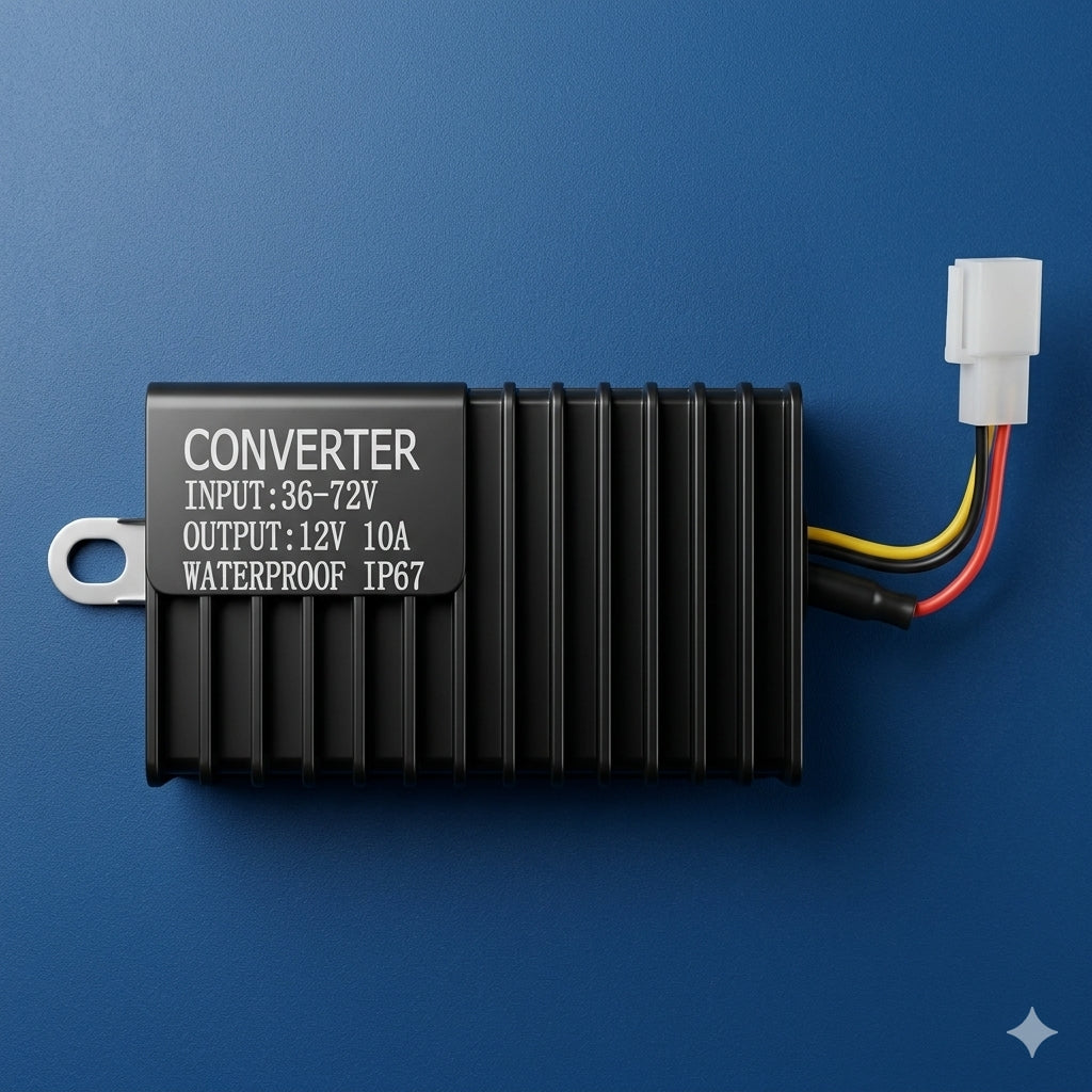 IP67 Waterproof DC-DC Convertor for E-Scooter | 36V–72V to 12V 10A