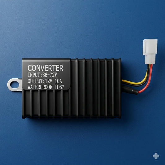 IP67 Waterproof DC-DC Convertor for E-Scooter | 36V–72V to 12V 10A