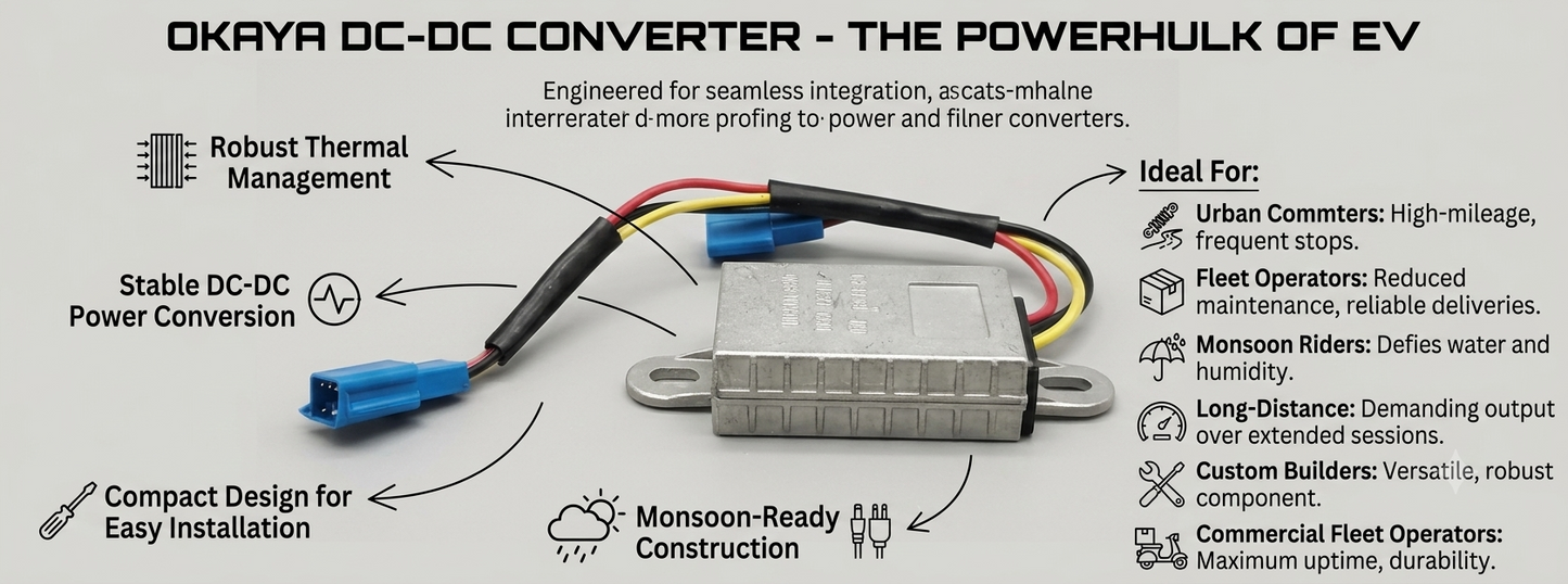 DC-DC Converter for E-Scooter | 48V–72V to 12V with USB Output