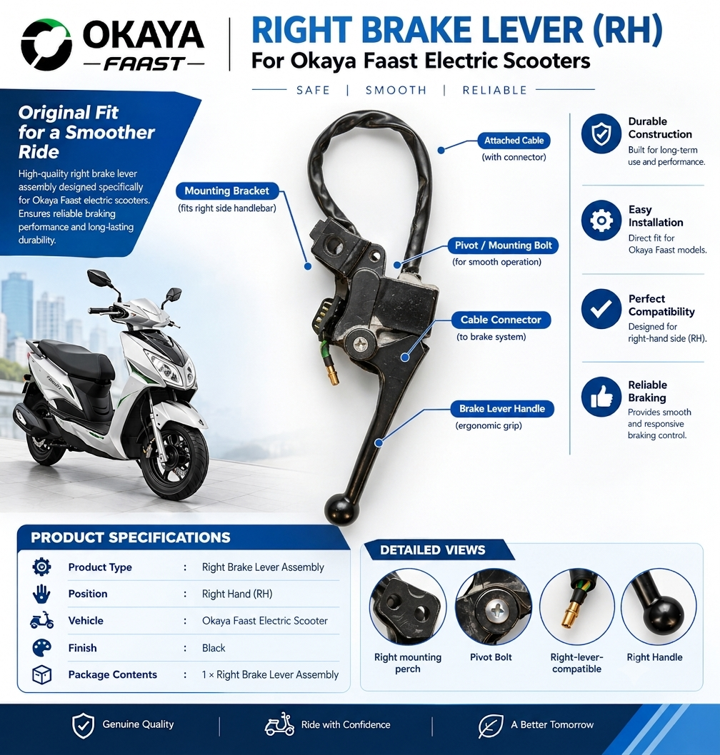 Right Brake Lever (RH) for All Okaya Faast Series Models