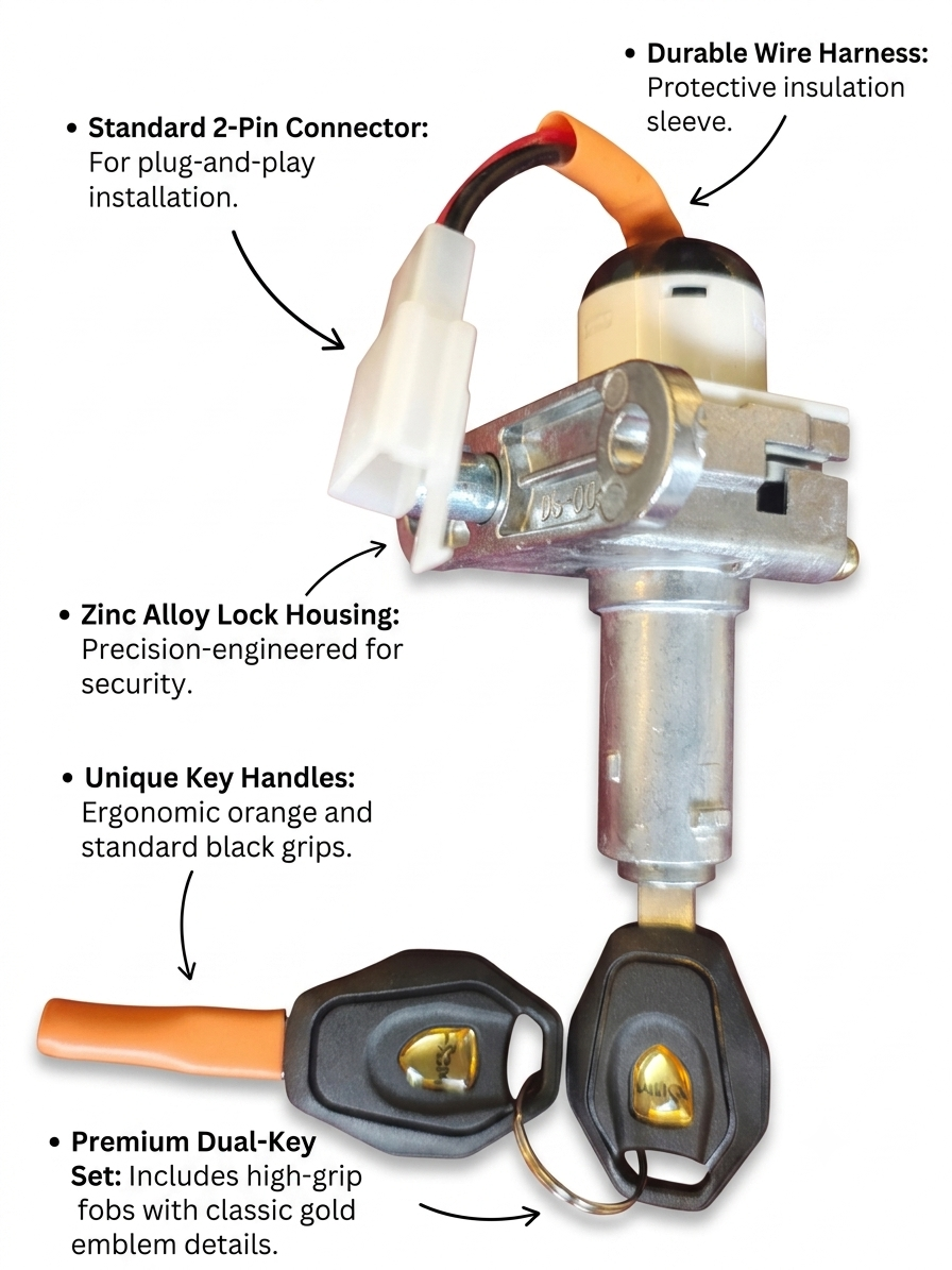 Universal Ignition Lock 17-27mm – EV Scooter Key Switch