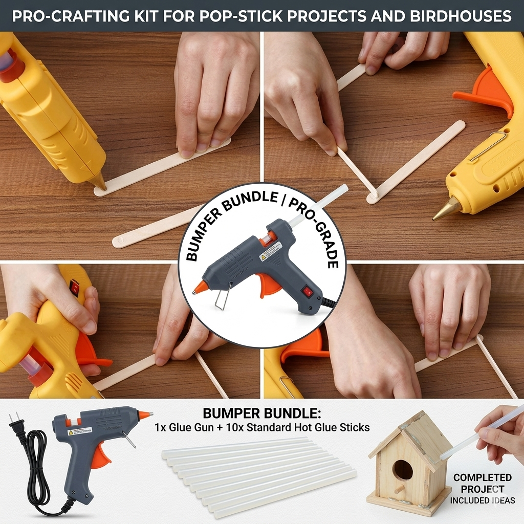 40W Professional Hot Glue Gun Kit with 10x Long Sticks | Thermo-Bond Series @ EV2W