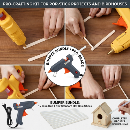 40W Professional Hot Glue Gun Kit with 10x Long Sticks | Thermo-Bond Series @ EV2W