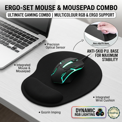 Ergonomic USB Mouse & Memory Foam Wrist Rest Bundle | Cloud-Form Series @ EV2W