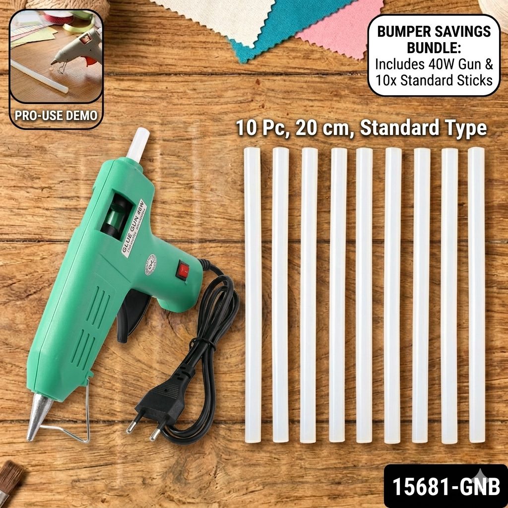 40W Professional Hot Glue Gun Kit with 10x Long Sticks | Thermo-Bond Series @ EV2W