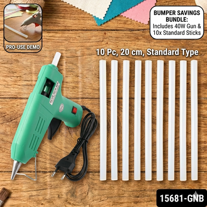 40W Professional Hot Glue Gun Kit with 10x Long Sticks | Thermo-Bond Series @ EV2W