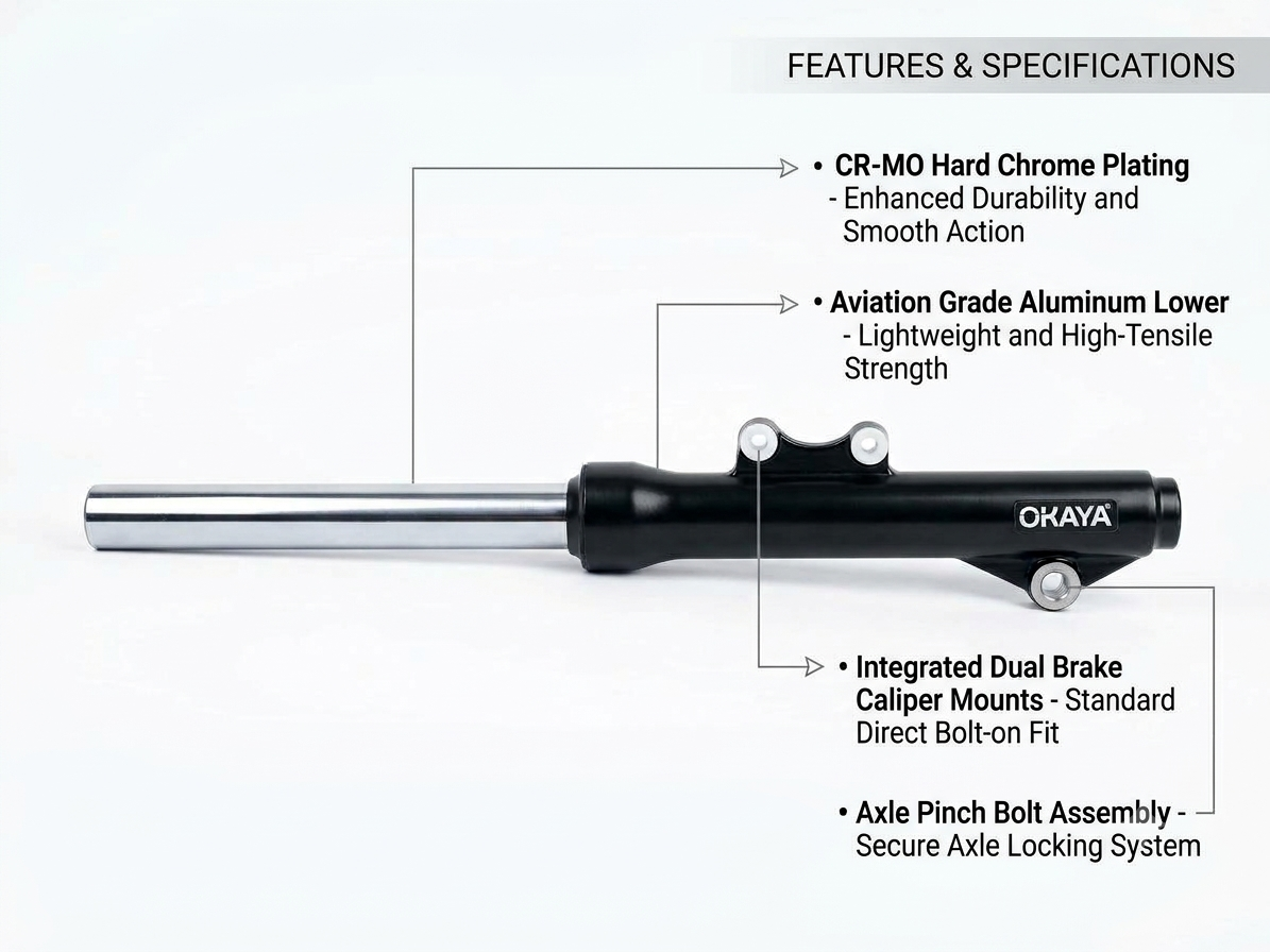 Front Telescopic Shock Absorber for OKAYA EV – Right Side | Safe-Stop Series