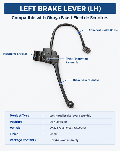 Left Brake Lever (LH) for Okaya Faast Electric Scooters