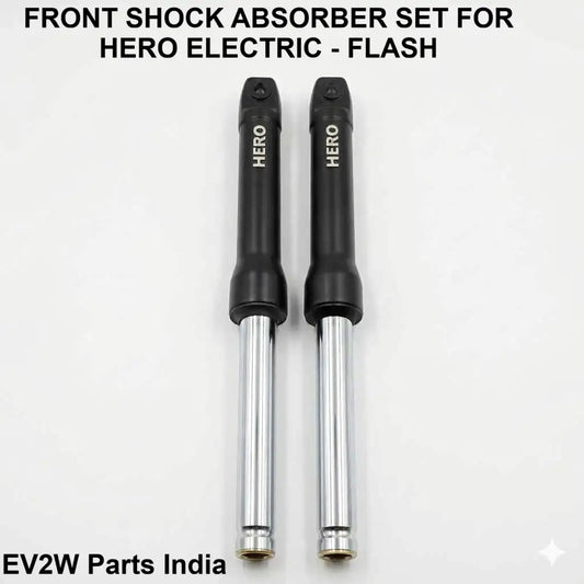 Black telescopic front shock absorber set for Hero Electric Flash scooter - Safe-Stop Series