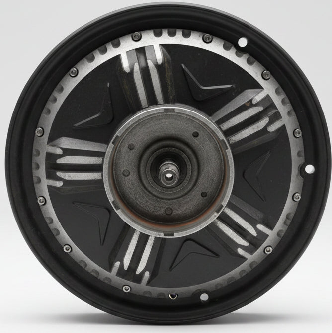 Close-up of a mechanical component, possibly a clutch or brake assembly, on a tiled floor.