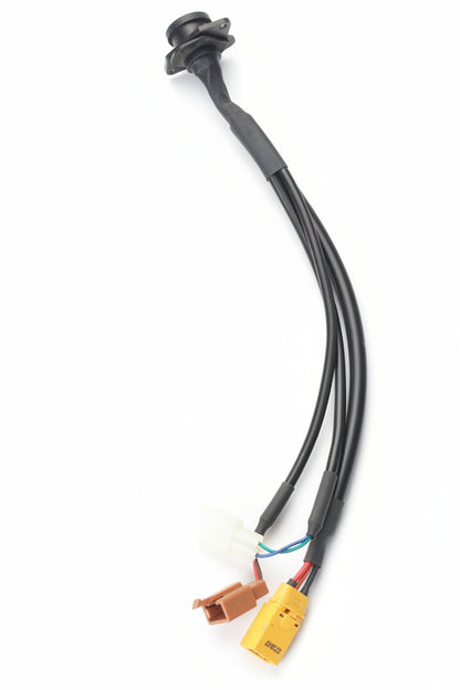 Electrical wiring harness on a red surface