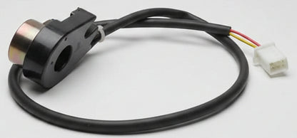 Black cable with connectors on a textured surface