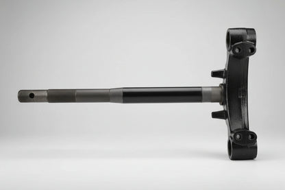 Black metal rod with a spherical end on a tiled floor