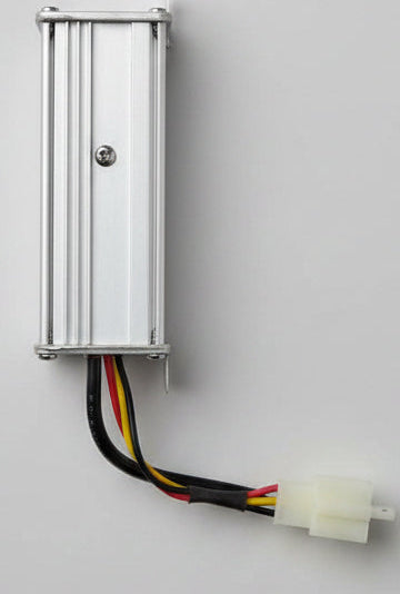 Electrical component with wires on a dark textured surface