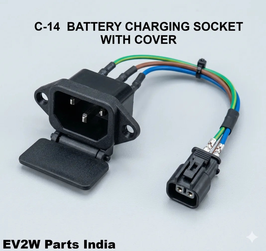 C14 Panel Mount Battery Charging Socket with cable for Electric Scooters | Ion-Charge Series @ EV2W