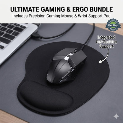 1600 DPI RGB Gaming Mouse & Gel Wrist Support Bundle | Ergo-Pro Series @ EV2W